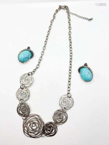 SOUTHWEST STYLE NECKLACE, EARRINGS