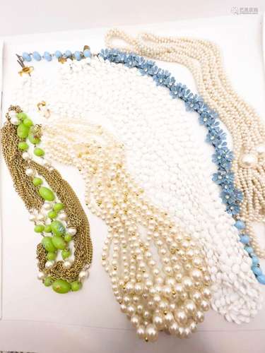 VINTAGE NECKLACES , MULTI STRAND +