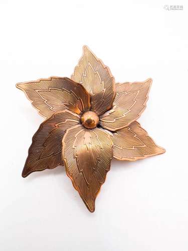 FLORAL COPPER BROOCH