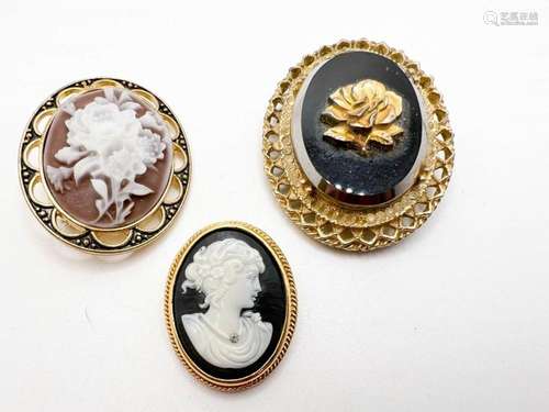 CAMEO BROOCH TRIO, PENDANT