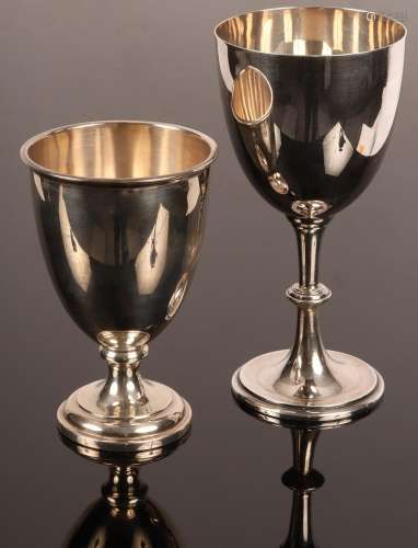 A silver goblet, VB & S, Birmingham 1908, with repair to...
