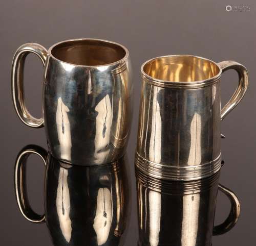 An Edwardian shaped silver Christening mug, William Hutton &...