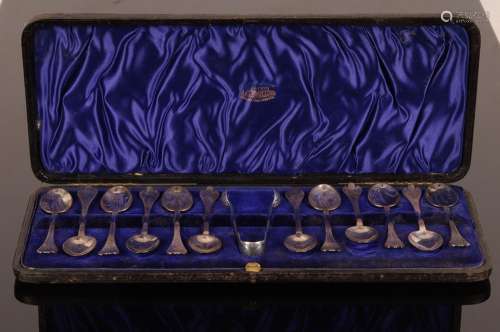 A set of twelve Britannia standard silver teaspoons, the mat...