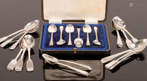 A pair of George III silver teaspoons, Hester Bateman, no da...