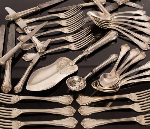A set of French silver flatware, Thomas & Henin, Paris, ...
