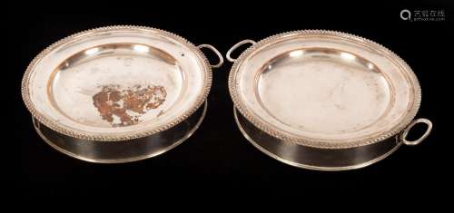 A pair of plate warmers with gadroon borders CONDITION REPOR...
