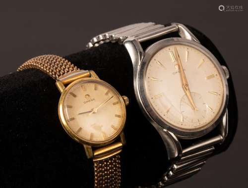 A gentlemans stainless steel Omega wristwatch, circa 1965,