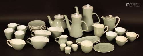 Poole Pottery, a quantity of green and cream tea wares, to i...