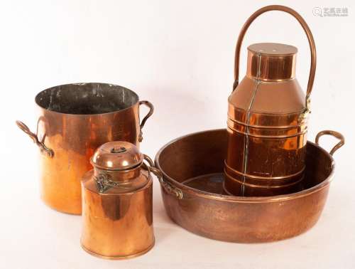 A two-handled copper preserving pan, 62cm diameter,