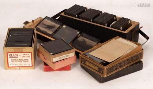 A collection of magic lantern slides with an annotated lectu...