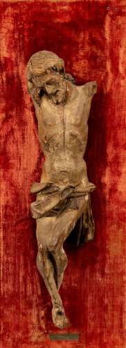 An early 18th Century carved wood figure of Christ crucified...