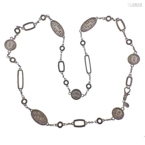 John Hardy Sterling Silver Long Station Necklace