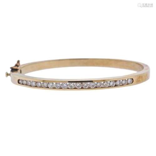 14k Gold Diamond Bangle Bracelet