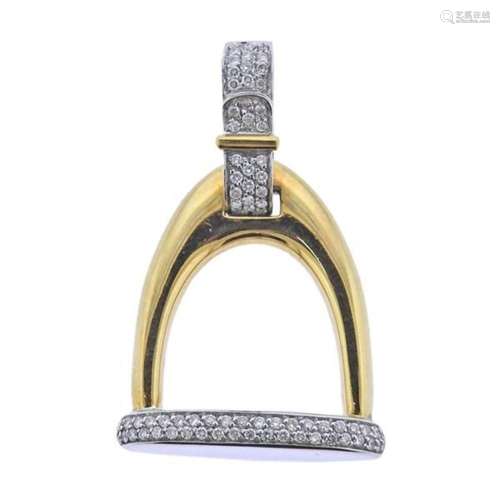 Roberto Coin 18k Gold Diamond Stirrup Pendant