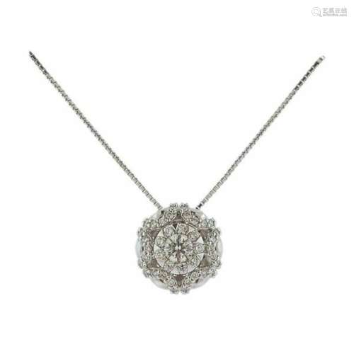 Memoire 18k Gold 0.80ctw Diamond Pendant Necklace