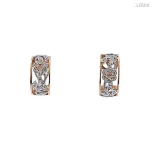 Simon G 18k Gold Diamond Half Hoop Earrings