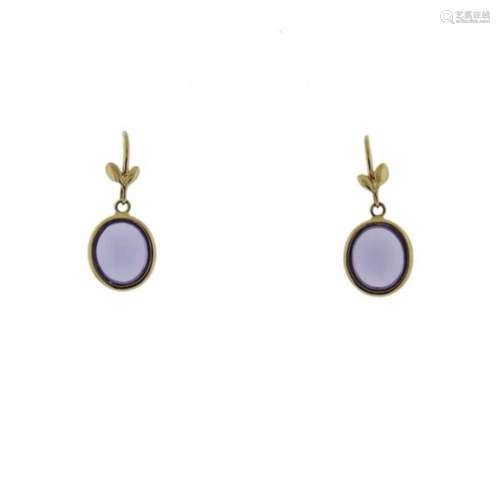 Tiffany & Co Paloma Picasso 18k Gold Amethyst Earrings