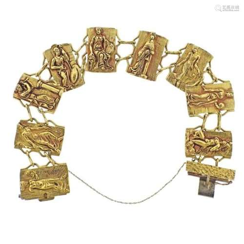 Germano Alfonsi 18k Gold Cameo Bracelet