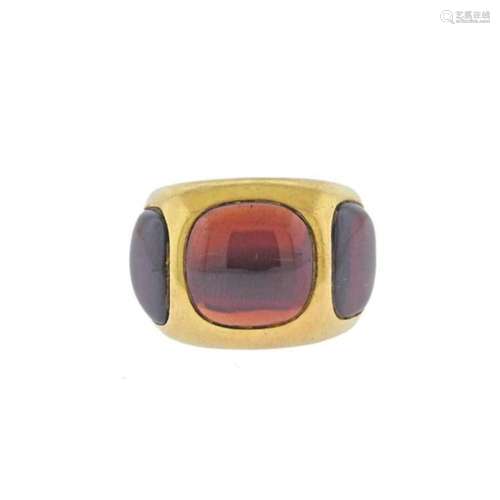 18k Gold Garnet Ring