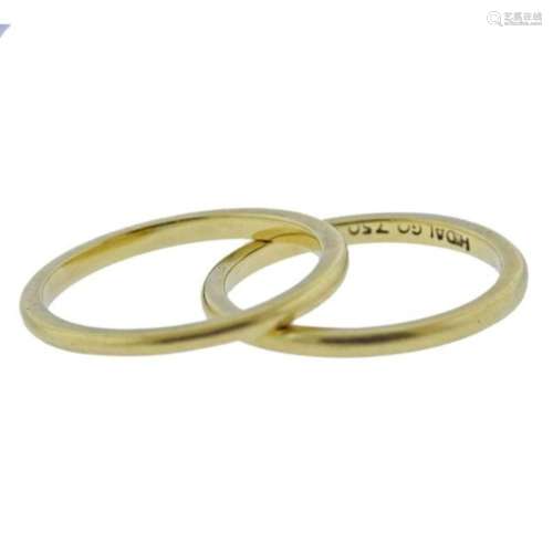 Hidalgo 18k Gold Wedding Band Ring Set of 2