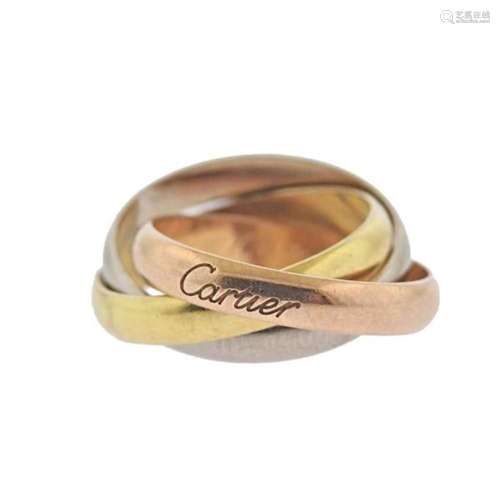 Cartier Trinity 18k Tri Color Gold Rolling Band Ring