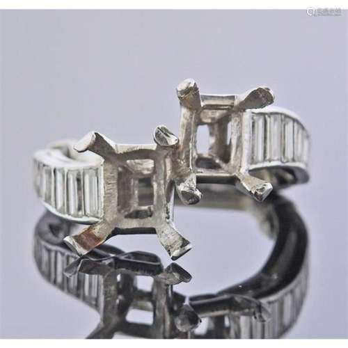 Platinum Diamond Bypass Ring Setting