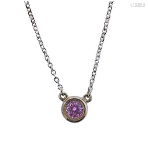 Tiffany & Co Color By The Yard Pink Sapphire Silver Neck...