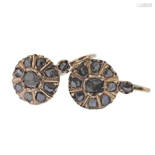 Antique 14k Gold Diamond Earrings