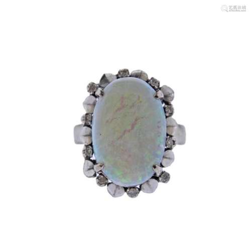 18k Gold 5.50ct Opal Diamond Ring