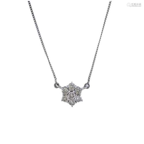 Platinum Diamond Cluster Pendant Necklace