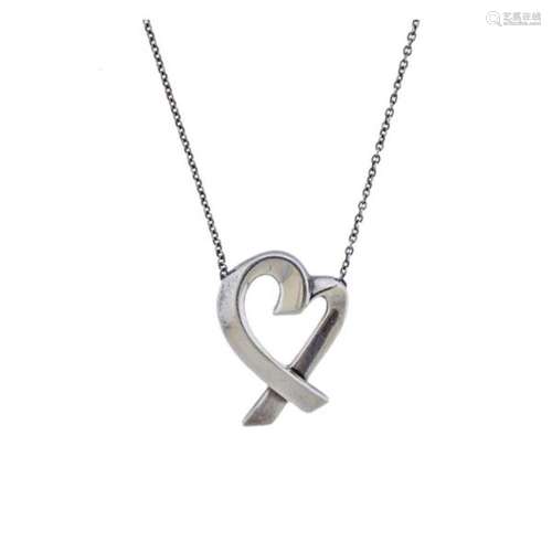 Tiffany & Co Picasso Silver Loving Heart Pendant Necklac...