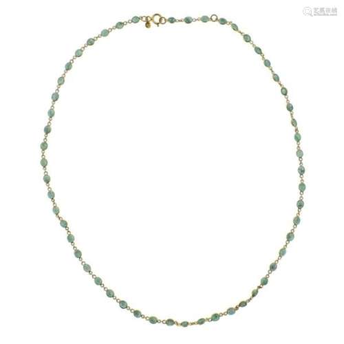 18k Gold Emerald Necklace