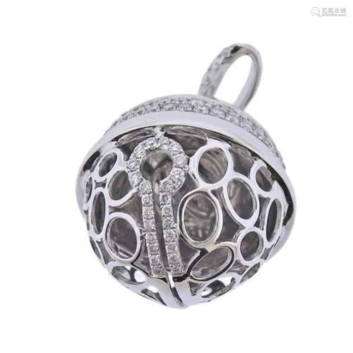 18k Gold Diamond Charm Ball Pendant