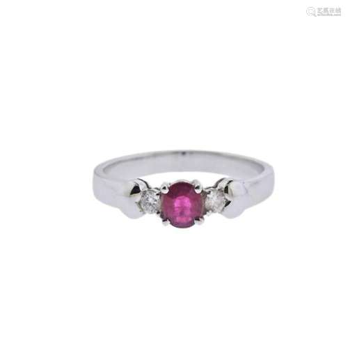 18k Gold Diamond Ruby Ring