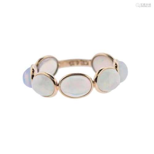 18k Gold 4.15ctw Opal Cabochon Band Ring