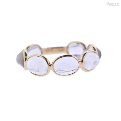 18k Gold 5.58ctw Moonstone Cabochon Band Ring