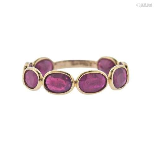 18k Gold 3.75ctw Natural Ruby Band Ring