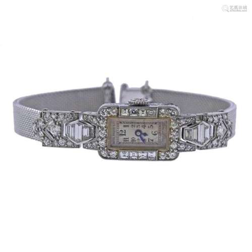 Patek Philippe Art Deco Platinum Diamond Watch