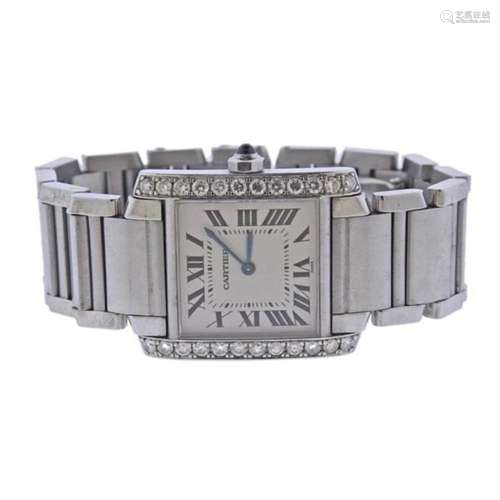 Cartier Tank Diamond Steel Watch 2301