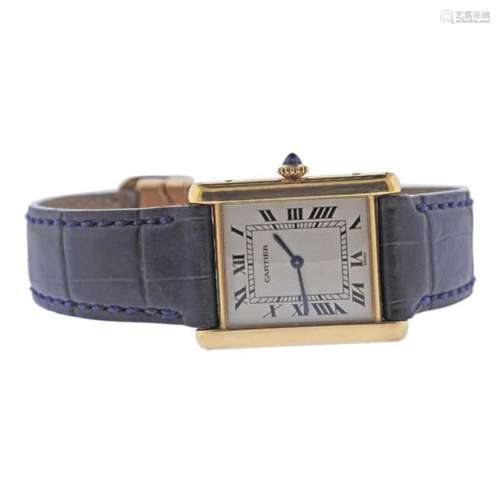 Cartier Tank Louis 18k Gold Manual Wind Watch 9606