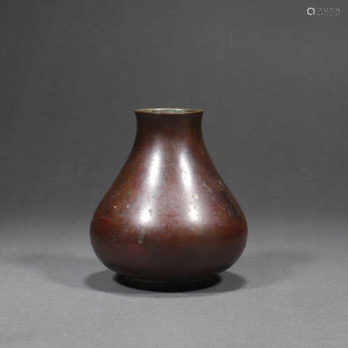 清早期 紫斑铜铜瓶