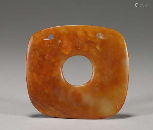 Ancient Chinese topaz square pendant