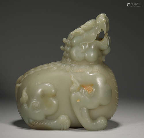 Hetian Jade Beast aromatherapy furnace in qing Dynasty