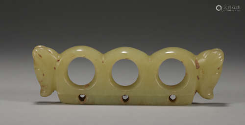 Ancient Chinese topaz three-hole shaped ware