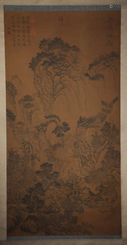 Water on silk scroll by Guo Xishan