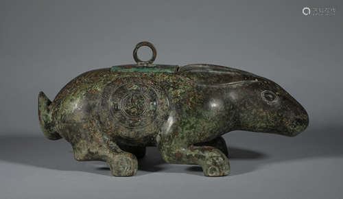 Bronze rabbit lid box