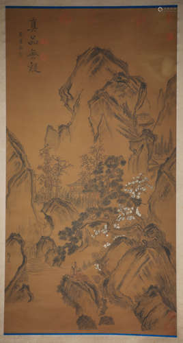 Ma Yuan Mountain water on silk scroll