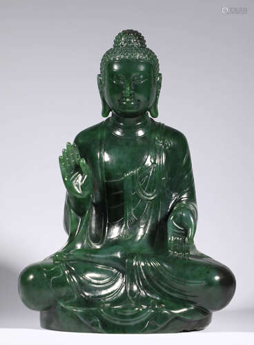 Jade statue of Sakyamuni in Hotan of the Qing Dynasty