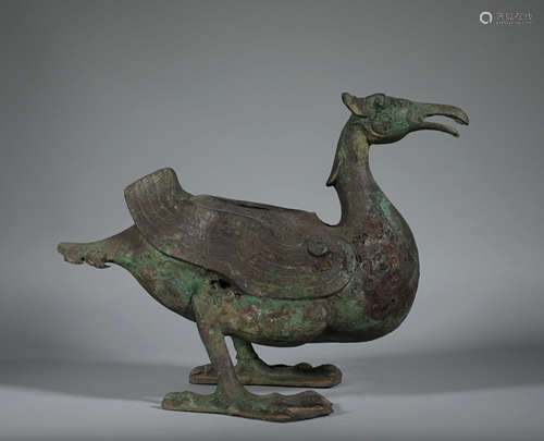 Bronze duck shaped water