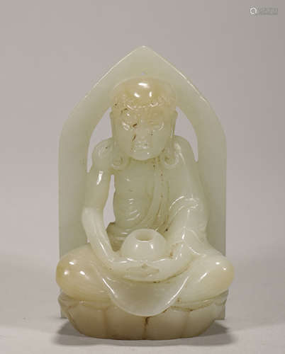 Qing Dynasty Hetian jade Buddha